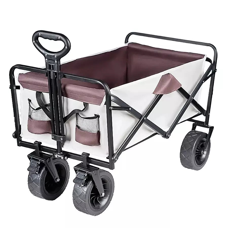 Grande capacidade de peso carrinho resistente dobrável vagão de praia com grandes rodas todo-o-terreno equipamentos de acampamento ao ar livre