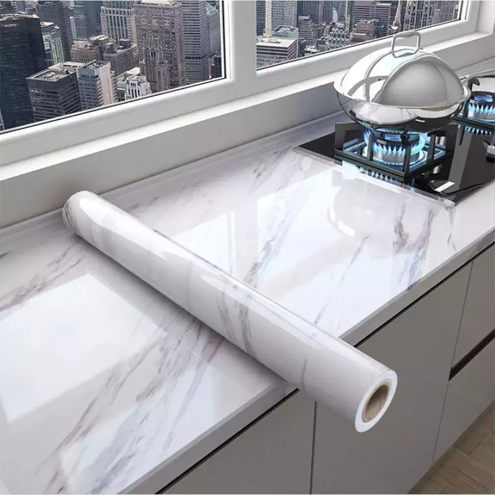 Papel de parede autoadesivo de mármore, Oil Proof, Adesivos em rolos para cozinha, Impermeável, Papel de contato para parede do banheiro