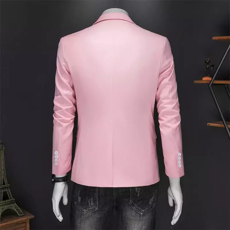 Blazer Casual de Negócios Masculino, Jaqueta Monocromática, Casacos Oversize, Smoking Masculino, Roupas de Marca, Roupas de Trabalho, Plus Size M-6XL