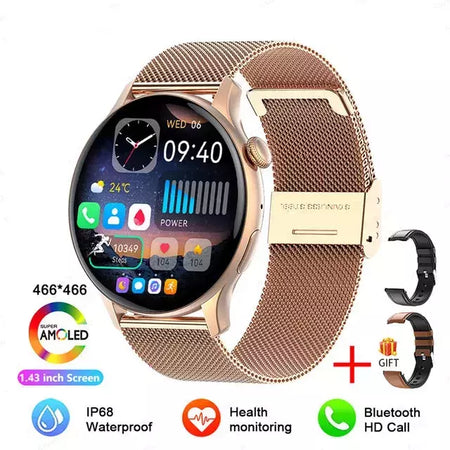 NFC Smartwatch para Mulheres, Tela HD, Rastreador de Saúde, Esportes, Voz, Chamada Bluetooth, Huawei, Xiaomi, Senhoras, Novo, 466x466, 2022