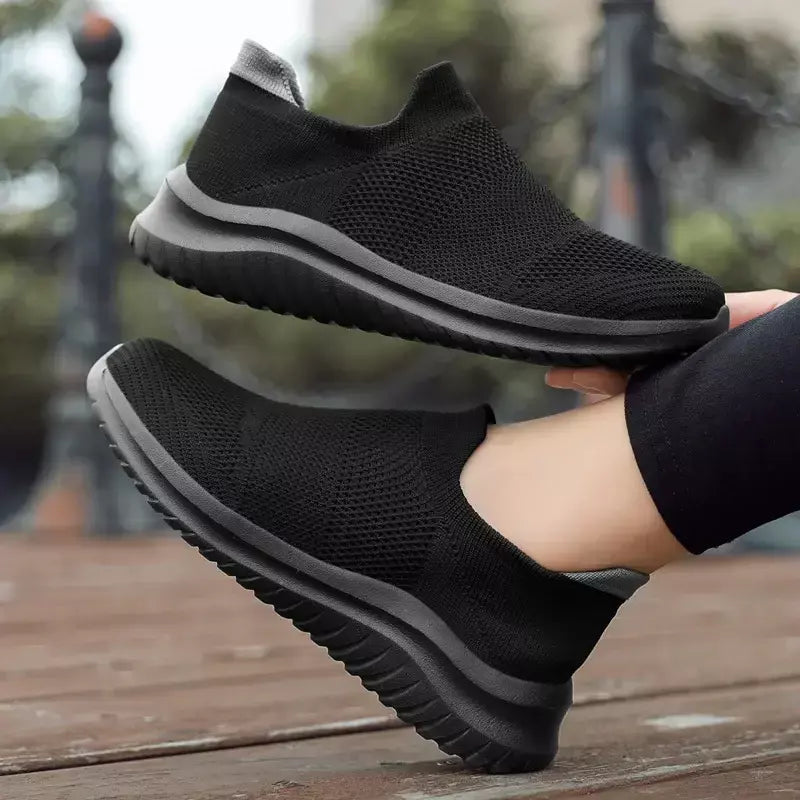 Sapatos masculinos tênis de malha respirável deslizamento em tênis de corrida ao ar livre antiderrapante casal jogging treinamento caminhadas sapatos esportivos
