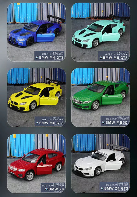 Msz 1:43 bmw m4 e-tron gt aventador modelo de suspensão carro clássico modelo de carro estático liga fundição modelo de carro coleção presente brinquedo