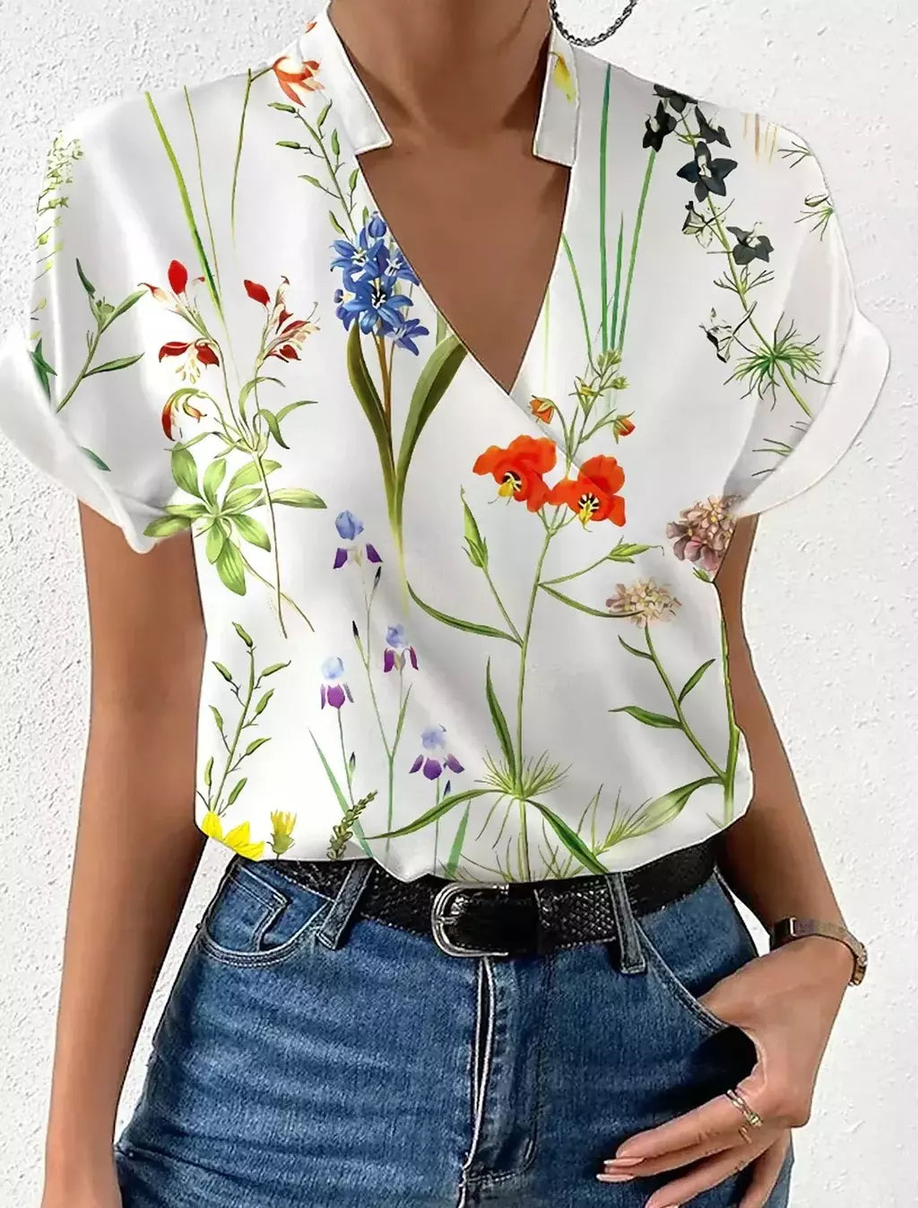 Camisa Feminina Elegante Monocromática Casual, Primavera, Verão, Senhora do Escritório, Sem Mangas, Blusa com Decote V, Top Clothing Feminina, S-3XL