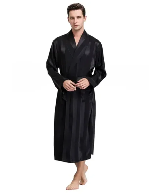 Kimono de cetim dourado roupão de banho masculino, roupão de seda, vestido longo, camisola geométrica do lounge, roupa de dormir plus size XL, 4XL, 5XL