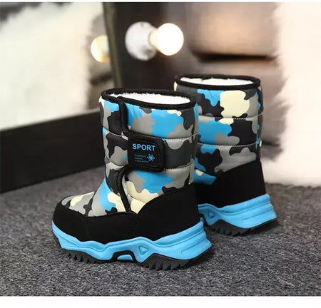 2023 inverno crianças sapatos de pelúcia tecido impermeável antiderrapante sapatos da menina sola de borracha botas de neve moda quente botas ao ar livre
