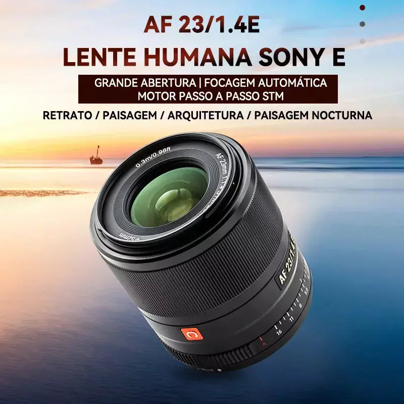 ?Do Brasil?Viltrox AF 23mm F1.4 Lente de câmera com foco automático APS-C para Sony E ZVE10 A6700 Fujfiilm XF Nikon Z Screen Z6 Z8 23 1.4