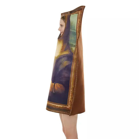 Pinturas famosas traje mona lisa o grito halloween natal adulto homens mulheres engraçado cerative vestir-se