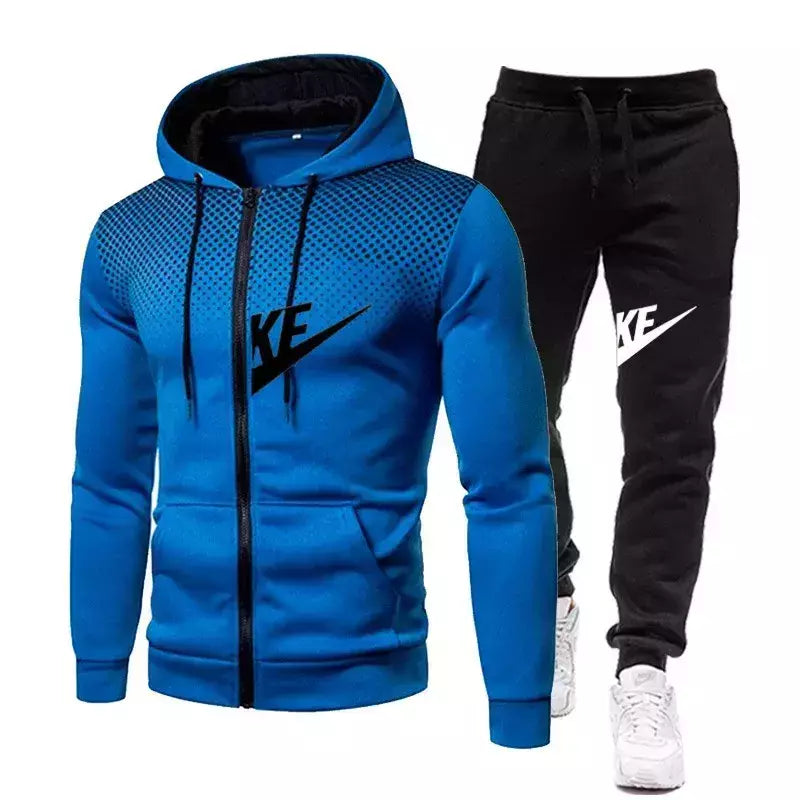 Conjuntos de moletom e calças com zíper masculino, roupa esportiva quente, roupa de treino casual masculina, suéter, outono, inverno, novo, 2022, 2 peças