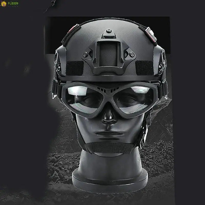 Capacete militar crianças adultos cs guerra jogos cosplay esportes ao ar livre abs engrossado camuflagem capacete do exército cabeça equipamentos de proteção