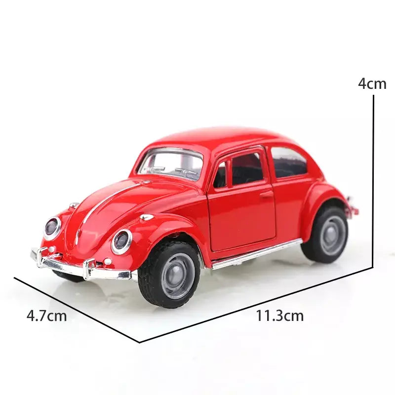 (Ensacado) 1:8 besouro clássico fofo, modelo de carro de liga, veículo simulado, carro de liga infantil, modelo de brinquedo de menino, enfeites de carro