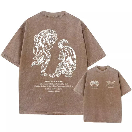 Lobos escuros Vintage lavados camisetas para homens, musculação em ginástica, roupas masculinas extragrandes, fitness no verão, treino