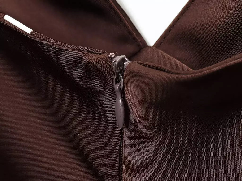 2025 verão novos produtos temperamento feminino sexy cetim texturizado vestido moda sexy suspender vestido