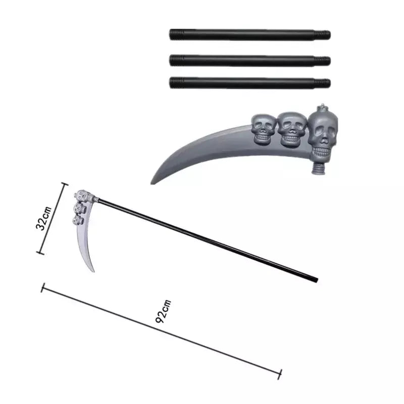 Fantasia assustadora de Halloween Grim Reaper para meninos fantasia infantil com olhos vermelhos brilhantes com luvas máscara
