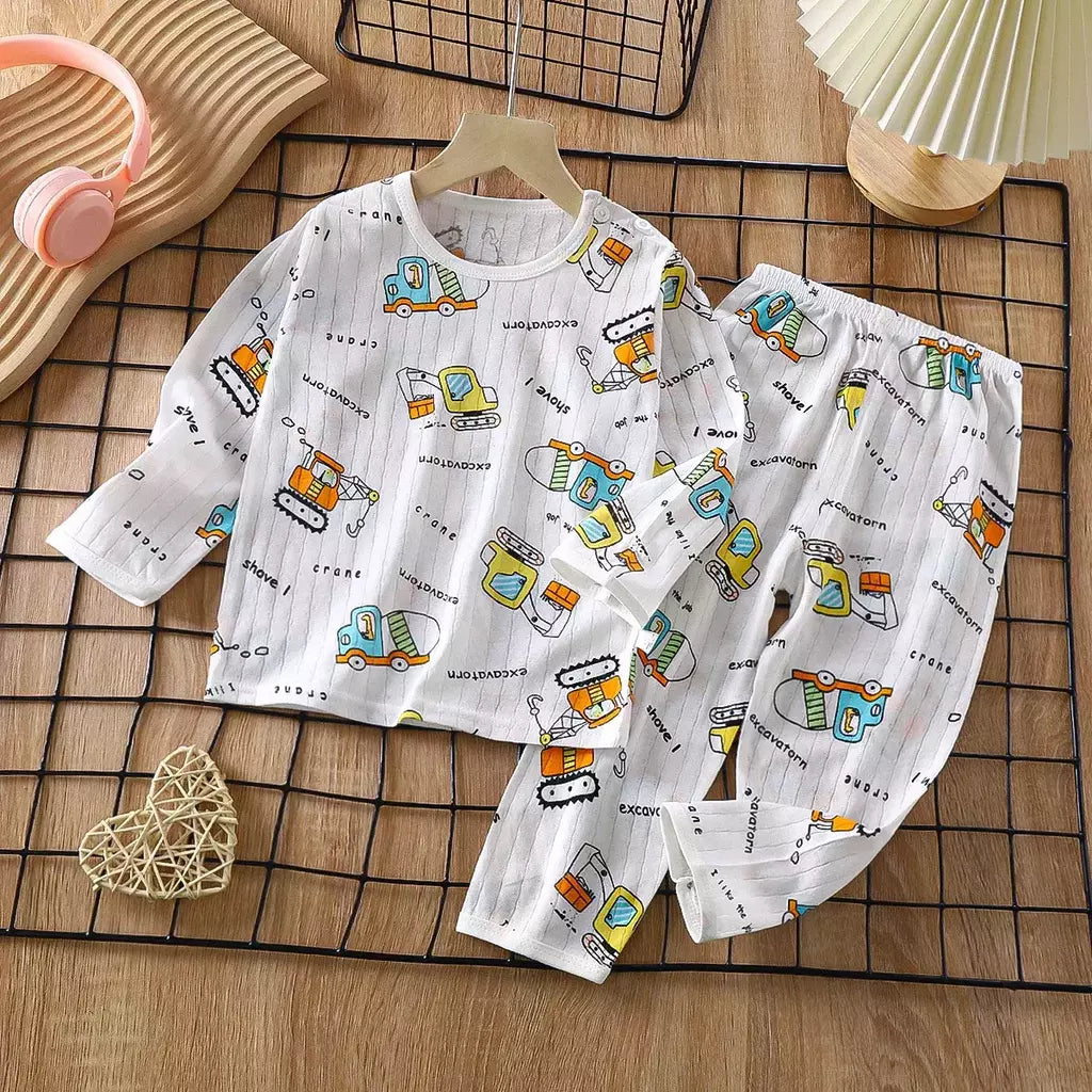 Conjunto de pijamas de manga comprida infantil, Seção fina, Roupa de bebê, Roupa doméstica, Meninos, Meninas, Crianças, Verão, Novo, 2022