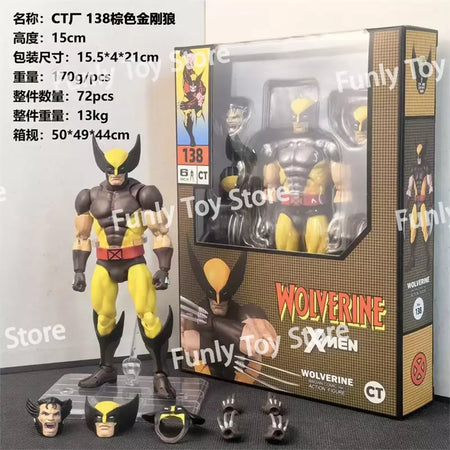 Em estoque ct brinquedos wolverine mafex 138 figura marrom 096 azul quadrinhos ver amarelo x-men anime figura de ação estatueta presentes personalizados brinquedos