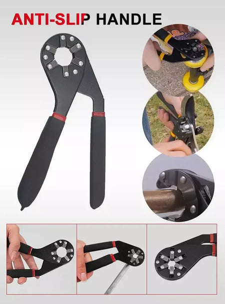 6/8 Polegada chave mágica manutenção doméstica ajustável torção mão aperto soquete exterior hexagonal ferramenta multifuncional