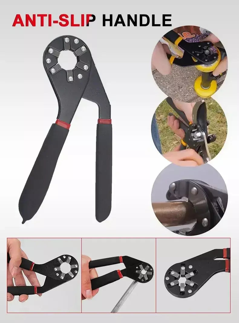 6/8 Polegada chave mágica manutenção doméstica ajustável torção mão aperto soquete exterior hexagonal ferramenta multifuncional