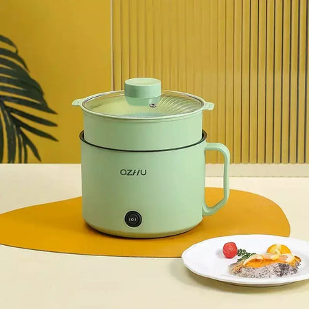 Panela elétrica de arroz multifuncional, 1,8l, pan de aquecimento, macarrão, ovos, sopa, vaporizador, antiaderente, eletrodoméstico