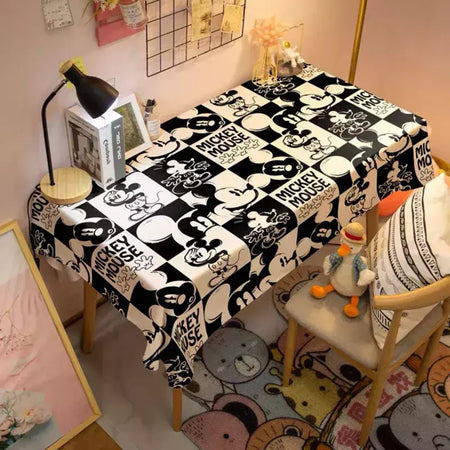 Toalha De Mesa Mickey Mouse Dos Desenhos Animados Da Disney Para Crianças, Mesa De Jantar Americana, Toalha De Mesa De Café Retro, Toalha De Mesa Quadrada