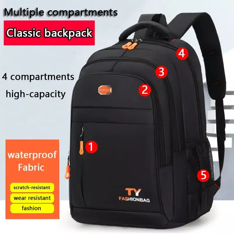 Mochila com zíper multicamadas, mochila de viagem de grande capacidade, mochila para homens e mulheres, mochila para computador de negócios, estudante b