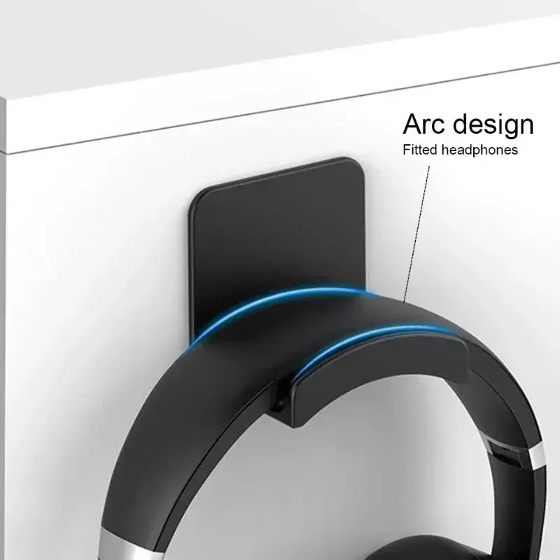 Suporte universal para fone de ouvido, suporte de plástico adesivo para montagem na parede sob a mesa, suporte para fone de ouvido para jogos
