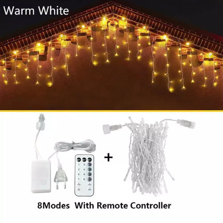 3.5m-40m luzes da corda do sincelo led luzes de fadas guirlanda de natal ao ar livre para o ano novo jardim quintal festa casamento terraço decoração