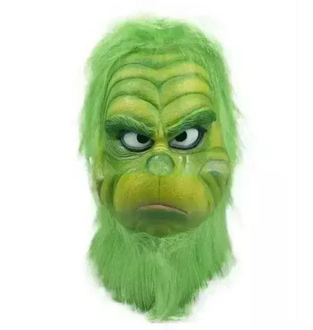 Conjunto de fantasia de papai noel, festa de natal, baile, adulto, dramatização, roupa verde, monstro desgrenhado, dia das bruxas, cosplay, luvas, máscara