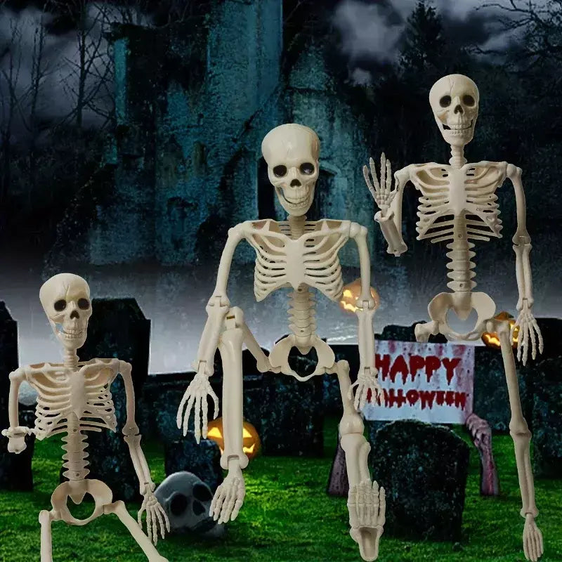 Esqueleto de forma humana de halloween de 40cm, esqueleto acessível, ossos de forma humana, decorações de herror de halloween, adereços de terror de casa assombrada
