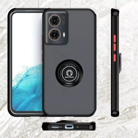 Armadura fosca caso para motorola moto g35 g55 g54 g84 g14 g72 g85 g75 g15 g05 g34 g24 s50 e13 g13 anel titular à prova de choque coque