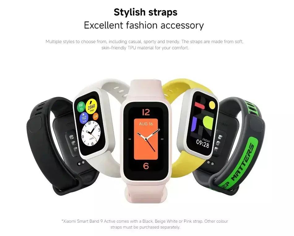 Versão global Xiaomi Smart Band 9 Active 1.47 ''Display 5ATM Modo de vida útil da bateria de 18 dias Monitoramento de saúde e fitness durante todo o dia