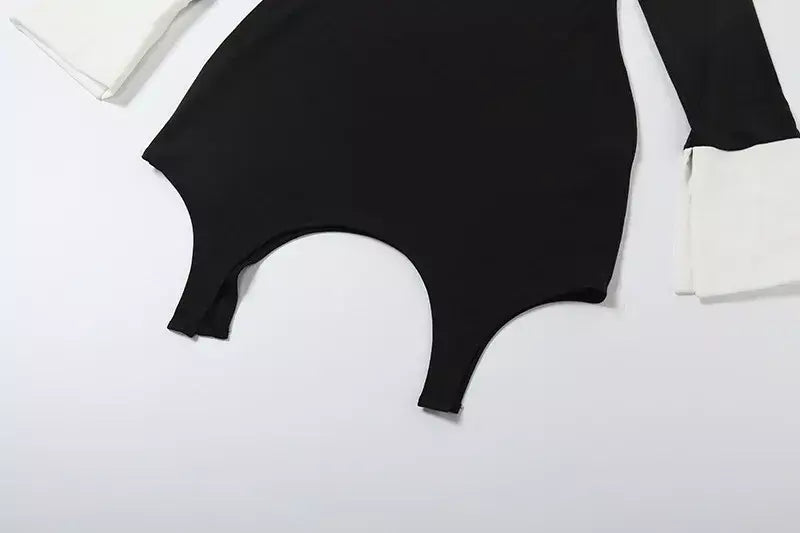 Retro vestido fino outono inverno moda cor bloqueando sexy elegante vestidos de noite manga longa lapela cintura alta roupas femininas