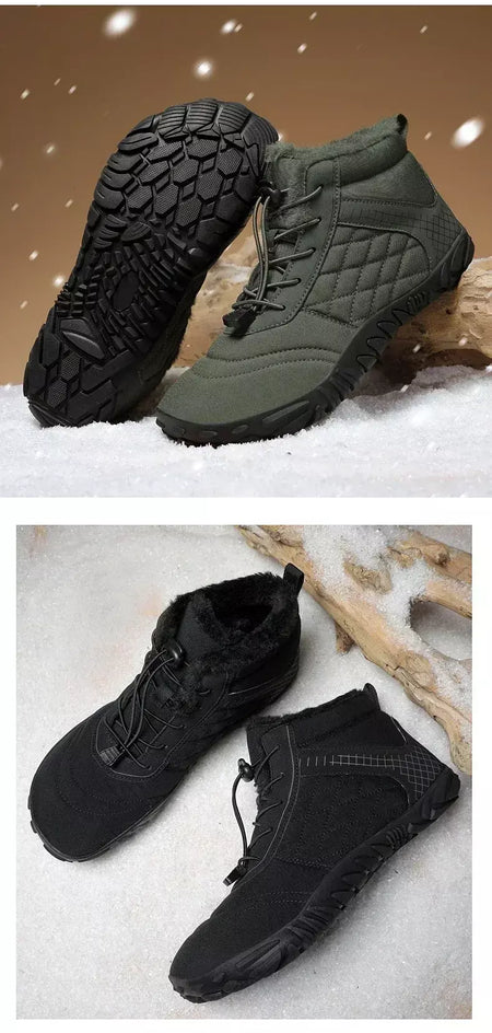 2024 novas botas de inverno para homens neve descalço mulheres ao ar livre antiderrapante pele quente tênis casuais plus size botas de tornozelo sapatos de caminhada