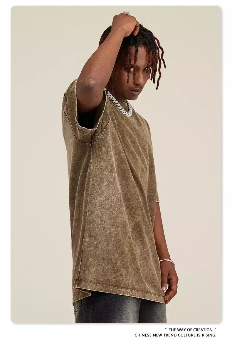 Lobos escuros Vintage lavados camisetas para homens, musculação em ginástica, roupas masculinas extragrandes, fitness no verão, treino