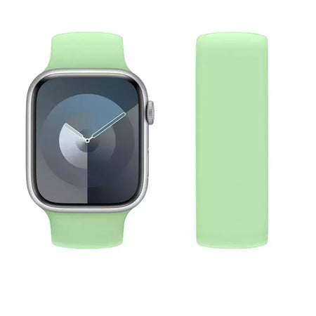 Silicone Solo Loop Band para Apple Watch, Belt Bracelet Strap, iWatch Series 9, 8, 7, 6, SE, Ultra 2, 40mm, 44mm, 45mm, 41mm, 49 milímetros, 38 milímetros, 42 milímetros