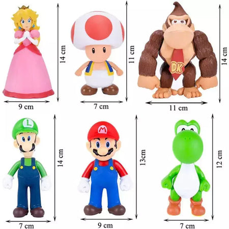 Super mario bros boneca yoshi pêssego princesa sapo figura de ação brinquedos mario luigi crianças presente aniversário natal decoração do bolo modelo