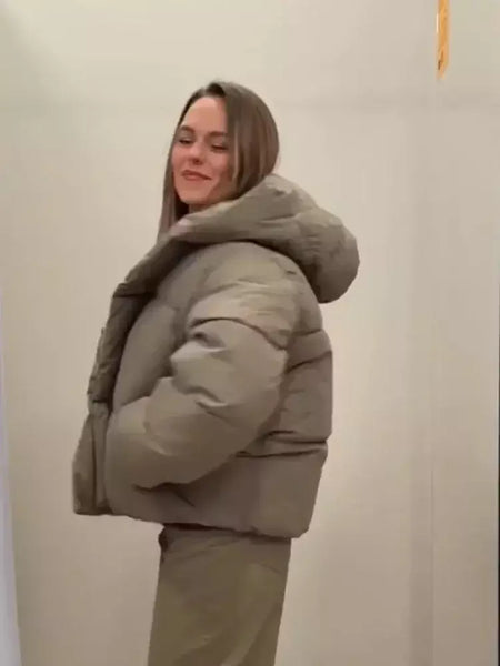 Inverno quente curto puffer jaquetas feminino solto parkas casaco moda com capuz pão jaqueta outwear algodão-acolchoado jaqueta