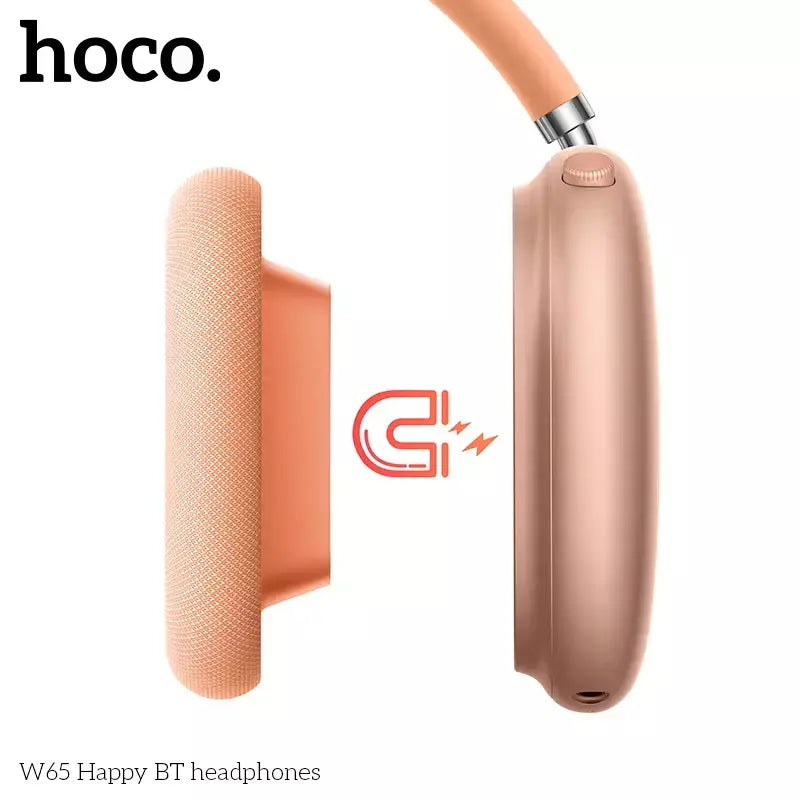 Hoco w65 novo bluetooth 5.4 fone de ouvido sobre a orelha grandes fones alta fidelidade áudio música esporte jogos para iphone android com microfone