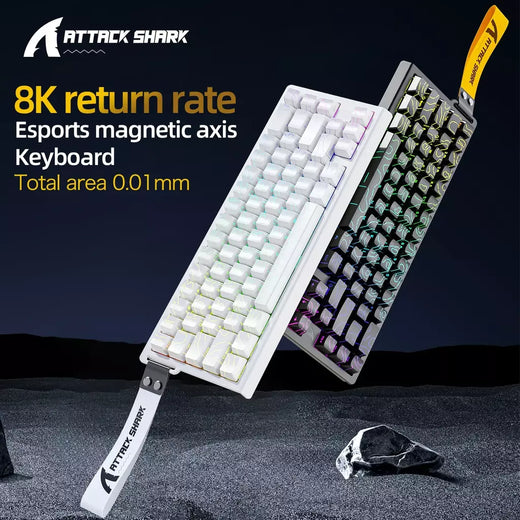 X68he ataque tubarão teclado magnético para jogos mecânico com fio para pro gaming 0.01mm gatilho rápido 8000hz socd/rs 0.125ms 128k taxa