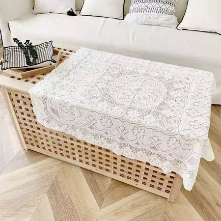 Toalha De Mesa De Renda Branca, Cobertura De Mesa De Jantar, Decoração De Festa De Casamento, Tampas De Mesa, Sala De Estar, Decoração De Mesa