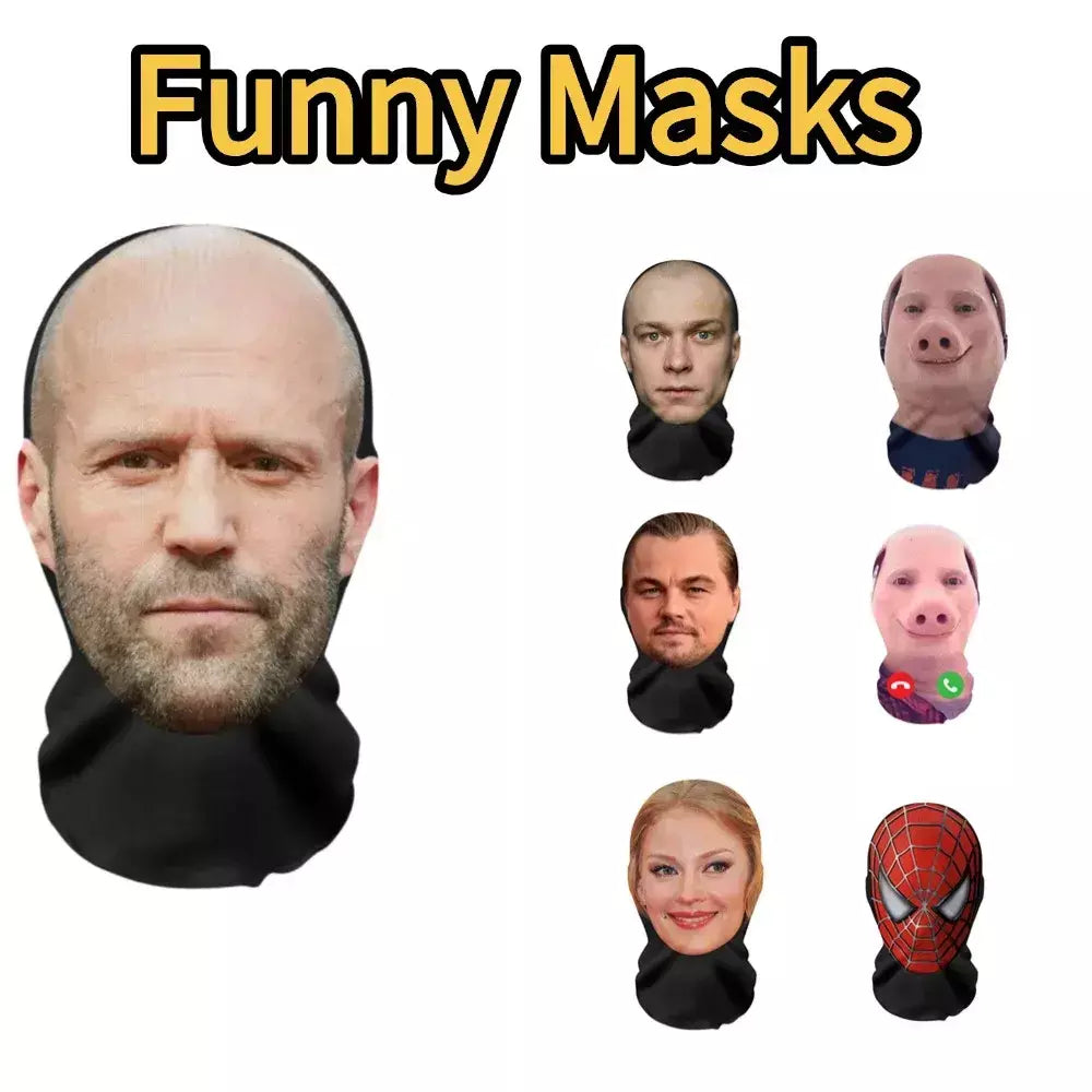 3d máscaras faciais realistas máscaras máscara realista cosplay prop engraçado máscara de malha rosto cheio headwear festa máscaras de halloween novo