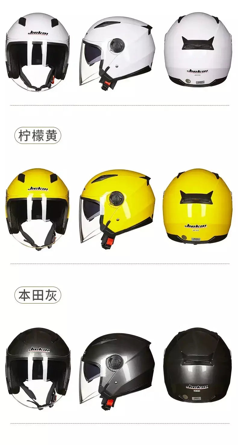 Capacete de motocicleta masculino feminino quatro estações capacete para motocicleta cascos para moto lente dupla corrida meia capacete