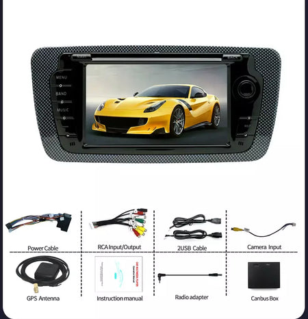 Rádio automotivo sem fio carplay android auto para seat ibiza 6j 2009 - 2013 4g wifi multimídia navegação gps 2din 7 "unidade principal estéreo