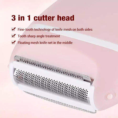 Depiladora elétrica da remoção do cabelo do corpo Facial para mulheres, senhora perna biquíni aparador, molhado e seco aparador, axilas, barbeador