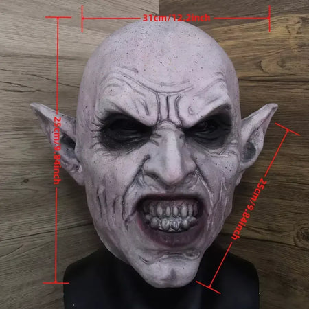 Nosferatu cinza vampiro látex assustador máscara de halloween terror fantasma diabo máscara festa de dança assustador bioquímico alienígena zumbi bonés máscara