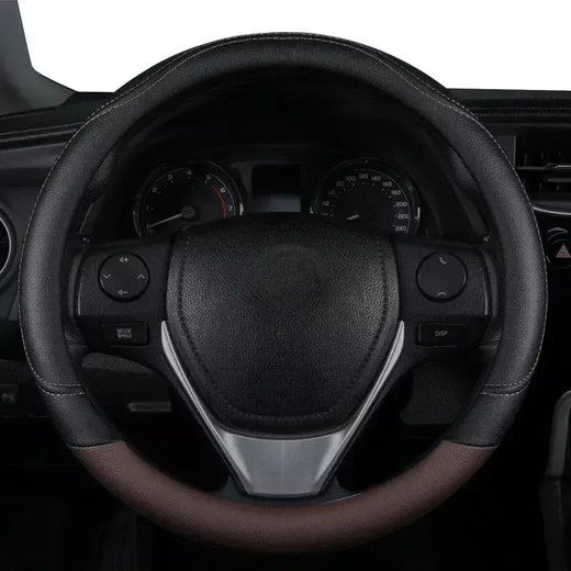1pc novo couro do plutônio emenda couro antiderrapante usar quatro estações universal capa de volante preto rosa
