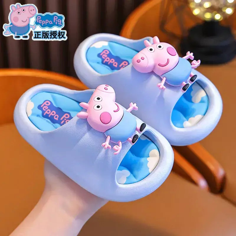 Peppa Pig Sandálias femininas de verão 2025 Novo estilo antiderrapante chinelos de banho internos para crianças em casa