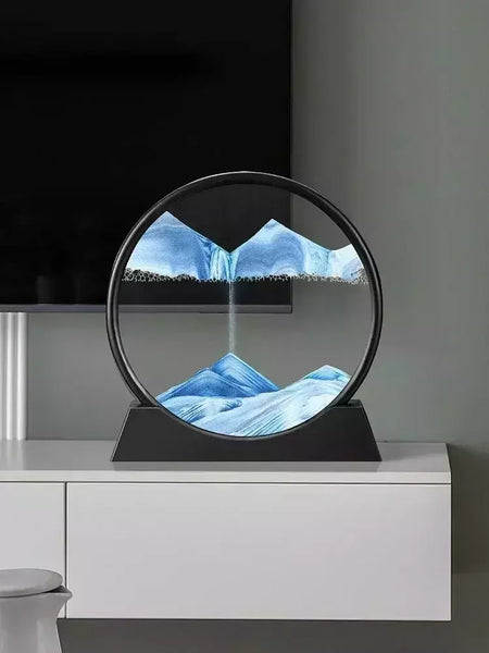 3D Moving Sand Art Picture, Vidro Redondo, Sandscape Do Mar Profundo, Ampulheta, Artesanato Fluindo, Pintura Em Areia, Escritório, Decoração De Casa, Presente