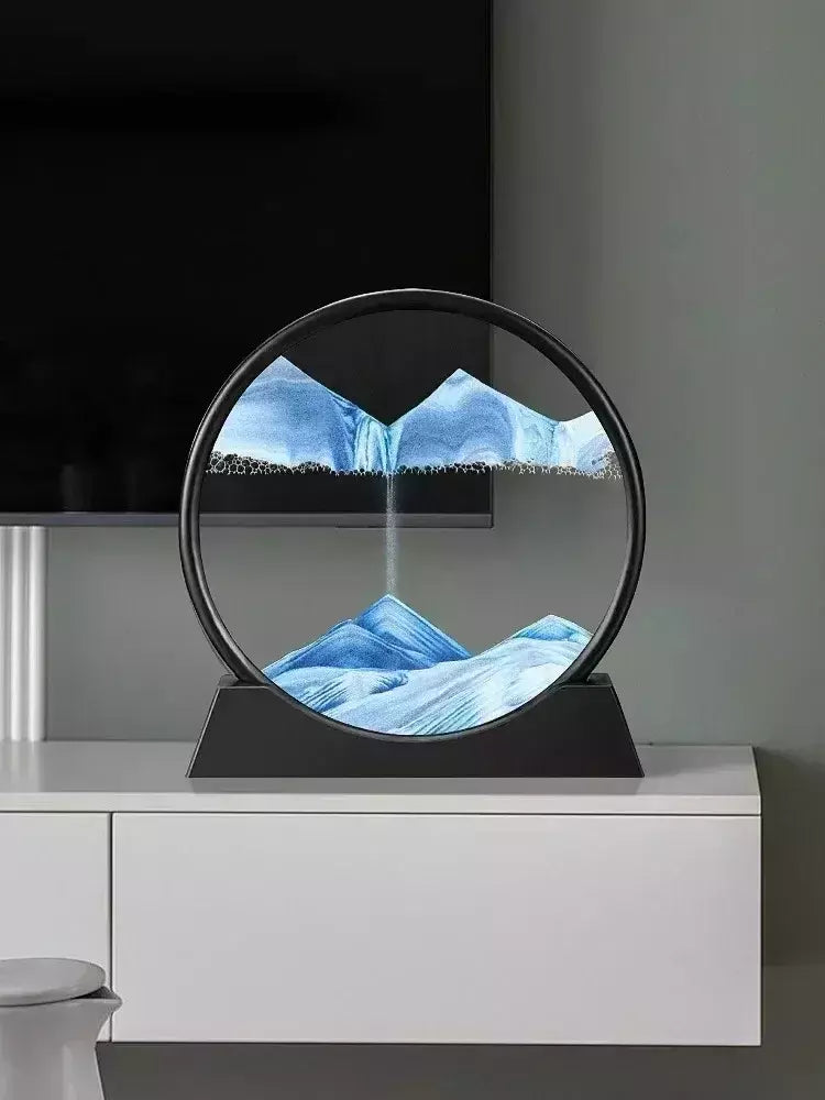 3D Moving Sand Art Picture, Vidro Redondo, Sandscape Do Mar Profundo, Ampulheta, Artesanato Fluindo, Pintura Em Areia, Escritório, Decoração De Casa, Presente