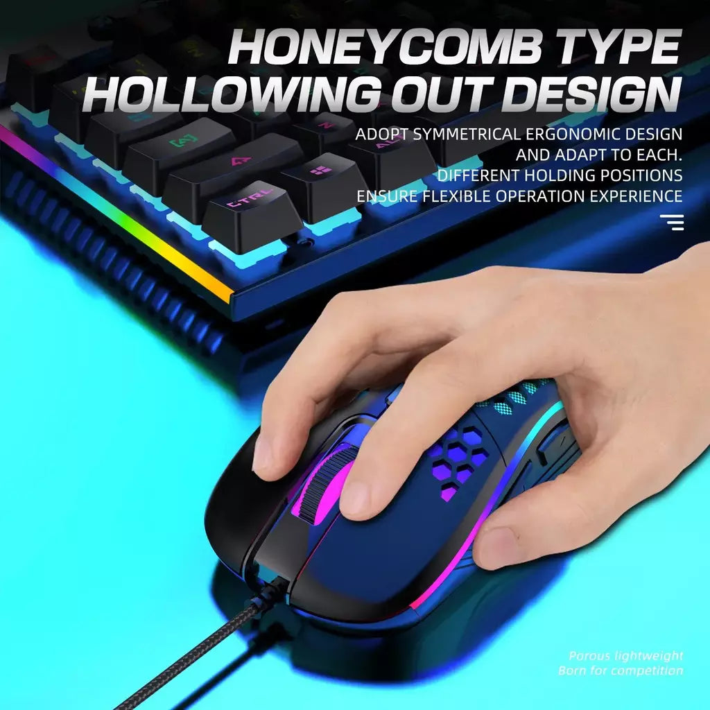 Rato de jogo com fio usb ratos mecânicos usb luz luminosa mouse óptico gamer ratos para computador portátil jogo