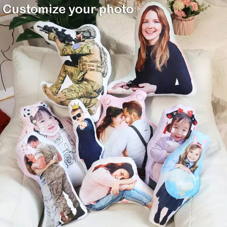 Travesseiro personalizado em formato humano, foto, presente personalizado para namorado/namorada/pais, presente exclusivo de aniversário, dia dos namorados